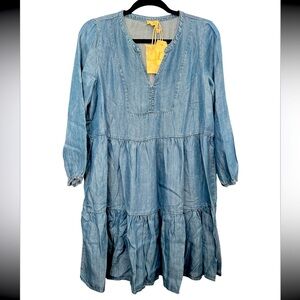 NWT Hem and Thread Tencel Blue Midi Dress